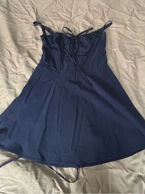 Navy Blue peasant-style Sundress